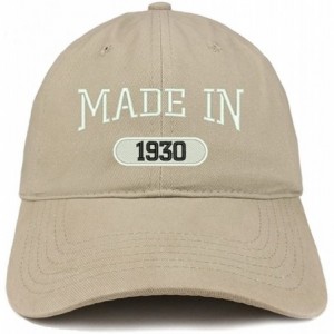 Baseball Caps Made in 1930 Embroidered 90th Birthday Brushed Cotton Cap - Khaki - CR18C9G8I8A $15.04