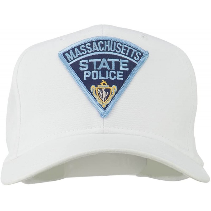 Baseball Caps Massachusetts State Police Patch Cap - White - CC11RNPMCQH $42.04