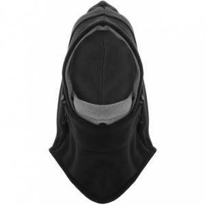 Balaclavas Thermal Warm Fleece Balaclava Hood Veil Wind Proof Stopper Mask Hats - Black&grey - C5129V45133 $10.82