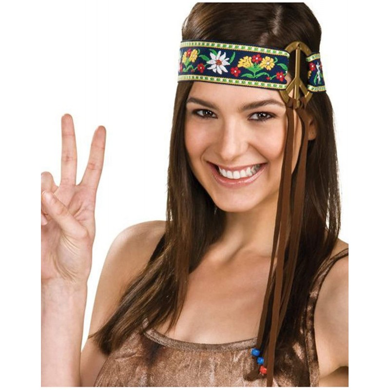 Headbands Costume Headband with Peace Sign - Multi-colored - CF1153DBH7L $21.42