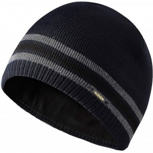 Skullies & Beanies Men's Knitted Hat- Winter Beanie Hats Warmer with Thick Fleece Lined for Men Women - Navy - C1193UUKHXC $2...