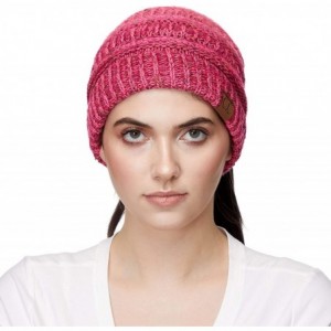 Skullies & Beanies Ribbed Confetti Knit Beanie Tail Hat for Adult Bundle Hair Tie (MB-33) - CY18WDN4AG5 $30.07
