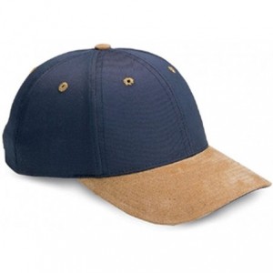 Baseball Caps LOW PROFILE (STRUCTURED) TWILL CAP W SUEDE BILL - Navy - CM1108VG0I9 $22.36
