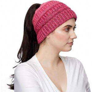 Skullies & Beanies Ribbed Confetti Knit Beanie Tail Hat for Adult Bundle Hair Tie (MB-33) - CY18WDN4AG5 $30.07