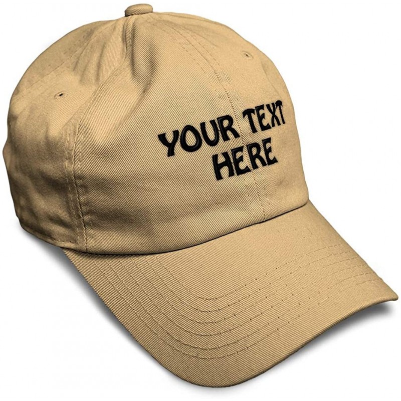 Baseball Caps Soft Baseball Cap Custom Personalized Text Cotton Dad Hats for Men & Women - Khaki - C218DM8UDUQ $27.87