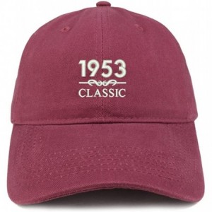 Baseball Caps Classic 1953 Embroidered Retro Soft Cotton Baseball Cap - Maroon - CS18CO8DS98 $35.57