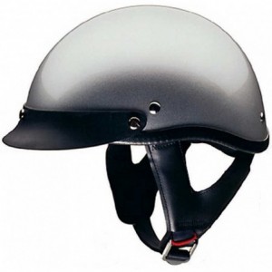 Visors Silver Motorcycle Half Helmet with Visor - ABS Shell 100-115 - CY11HOBC2L5 $46.38