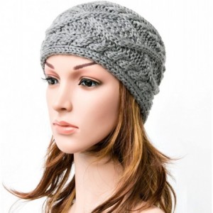 Cold Weather Headbands Women's Chunky Cable Knitted Turban Headband Ear Warmer Head Wrap - 6 Grey - C0186W47WCE $22.37