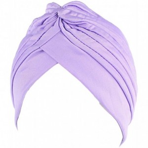 Skullies & Beanies Chemo Cap-Turban Headwear-Multi Function Headwrap and Chemo Hats for Hairloss - Light Purple - CS1870MZGLX...