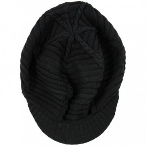 Skullies & Beanies 100% Cotton Classic Rasta Slouchy Ribbed Beanie Hats - Black/Brim - CU12IS13SQH $35.15