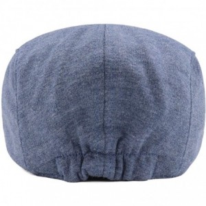 Newsboy Caps Men's Cotton Newsboy Hat Gatsby Ivy Flat Cap - Pure - Blue - CQ18YA8R6I2 $22.67