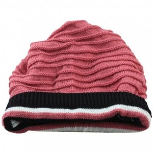 Skullies & Beanies SUNYIK Unisex Slouchy Beanie Hat-Winter Scarf ChunkyKnit Baggy Cap - Pink - CA129TD2HKB $21.06