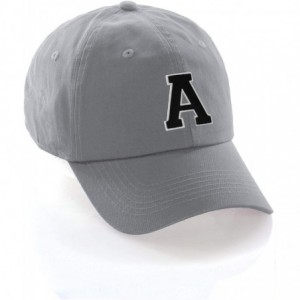 Baseball Caps Custom Hat A to Z Initial Letters Classic Baseball Cap- Light Grey White Black - Letter a - CN18NKUWDIM $28.45