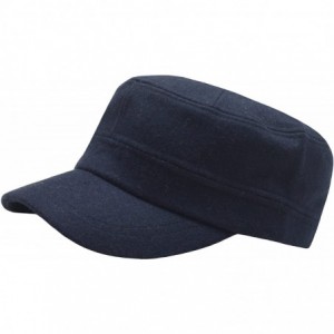 Baseball Caps A108 Wool Winter Warm Simple Design Club Army Cap Cadet Military Hat - Blue - C4126N3HKEX $49.54