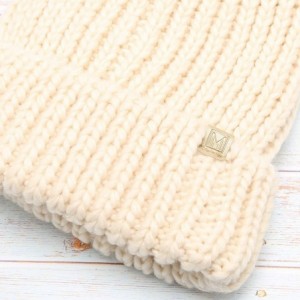 Skullies & Beanies Women's Winter Solid Ribbed Knitted Beanie Hat with Faux Fur Pom Pom - Oatmeal - C718WCAYYN4 $24.34