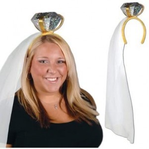 Headbands Diamond Ring Headband w/Veil- One Size- Multicolored - CS110542BY1 $17.75