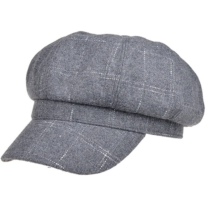 Newsboy Caps Women Girl Newsboy Peaked Beret Hat Warm Cloche Flat Caps - Fashion Grey - CW12MWV0W1A $27.24
