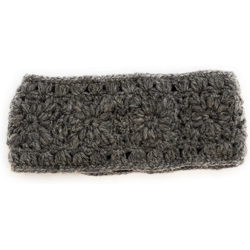 Cold Weather Headbands Hand Knit Winter Ear Muff Warmer Headband Wool Fleece Lined - Gray - C118X2DE95X $19.10