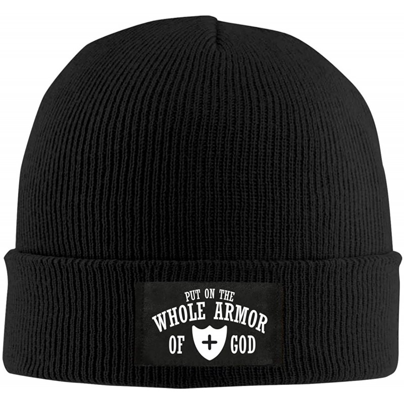 Skullies & Beanies Whole Armor of God Men & Women's Knitted Hat Fashion Warm Beanie Cap - Black - CM18N7W2QUM $38.03