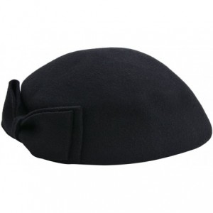 Fedoras Pillbox Hat- Wedding Hat with Veil Vintage Bow Fascinator Hats for Women - Black - CJ18I034QA7 $34.28