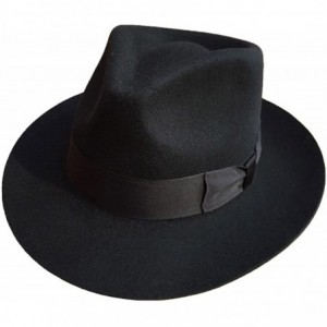 Fedoras MJ Michael Fedora Hat Classic MJ Smooth Criminal Men's Wool Fedora Hat Cap with Gold Name - CE18DYRL3D0 $58.32