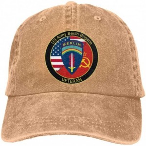 Baseball Caps US Army Berlin Brigade Veteran Denim Dad Hats Adjustable Baseball Cap - CF18TSQ8Z0K $56.04