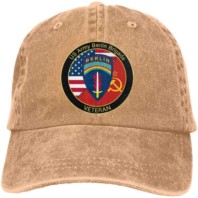 Baseball Caps US Army Berlin Brigade Veteran Denim Dad Hats Adjustable Baseball Cap - CF18TSQ8Z0K $48.49