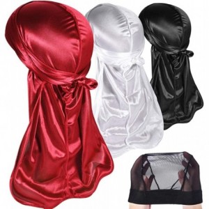 Skullies & Beanies 3PCS Silky Durags Pack for Men Waves- Satin Doo Rag- Award 1 Wave Cap - 1a-style G - Save 5% Mix Buy 2 - C...