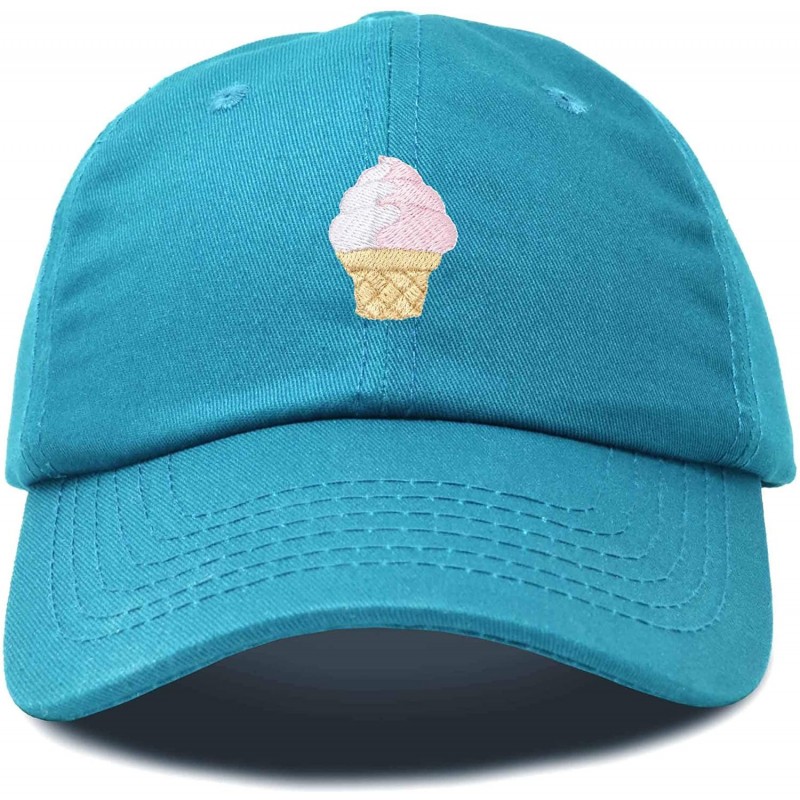 Baseball Caps Soft Serve Ice Cream Hat Cotton Baseball Cap - Teal - C618LKZE9K0 $24.23
