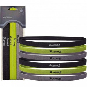 Headbands Athl Skinny Sports Headbands Pack - Black- Grey & Green - C918U27ZIUN $20.67