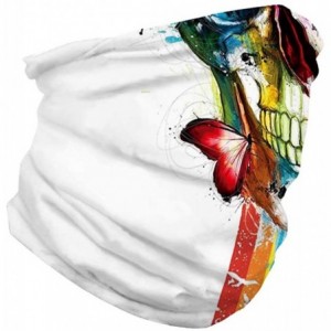 Balaclavas Men Women Face Bandana Dust Mask Balaclava Neck Gaiter Wrap Cool Printed (Multi-Function) - Z- White Skull Mask - ...
