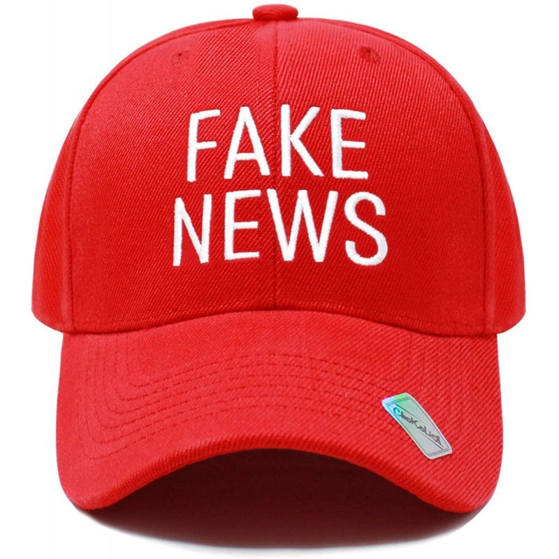 Baseball Caps Fake News Campaign Rally Embroidered US Trump MAGA Hat Baseball Trucker Cap - Pv101 Red - CV1942Q6ZSI $26.65