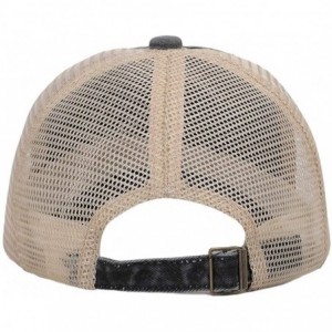 Baseball Caps Vintage Distressed Trucker Hat Mesh Adjustable Baseball Cap Unisex Headwear - Wine - CO18RT85QEA $18.73