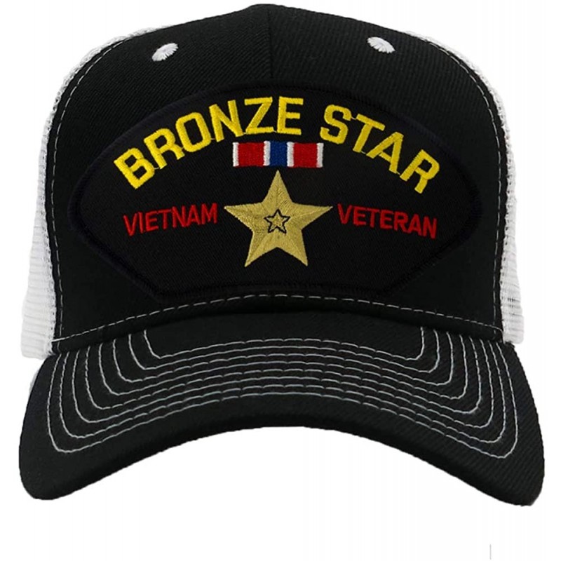 Baseball Caps Bronze Star - Vietnam Veteran Hat/Ballcap Adjustable One Size Fits Most - Mesh-back Black & White - CX18L9W5RDS...