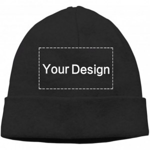 Skullies & Beanies Personalized Customized Beanie Watch Hat Skull Cap with Your Name Text- Unisex - 7 Black - C118IZ564O4 $20.55
