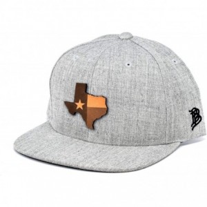 Baseball Caps Texas 'The 28' Leather Patch Snapback - Heather - CZ18IGQTH86 $55.34