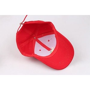 Baseball Caps The Frog "Sipping Tea" Adjustable Strapback Cap - Red Frog - C5188CH0ROO $30.79