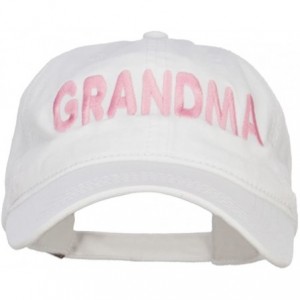 Baseball Caps Grandma Embroidered Washed Cap - White - CU12MAF8EXK $55.43