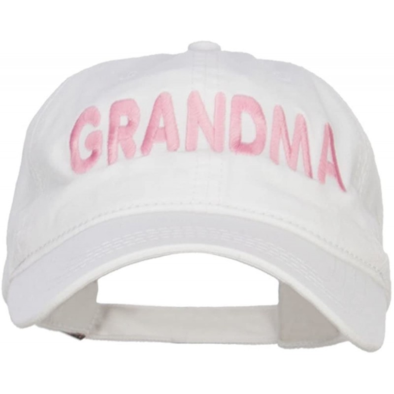 Baseball Caps Grandma Embroidered Washed Cap - White - CU12MAF8EXK $47.42