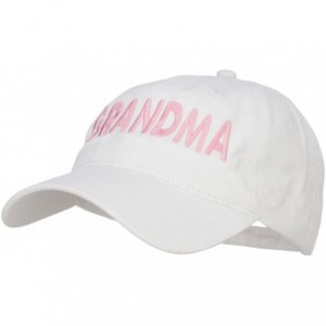 Baseball Caps Grandma Embroidered Washed Cap - White - CU12MAF8EXK $49.89
