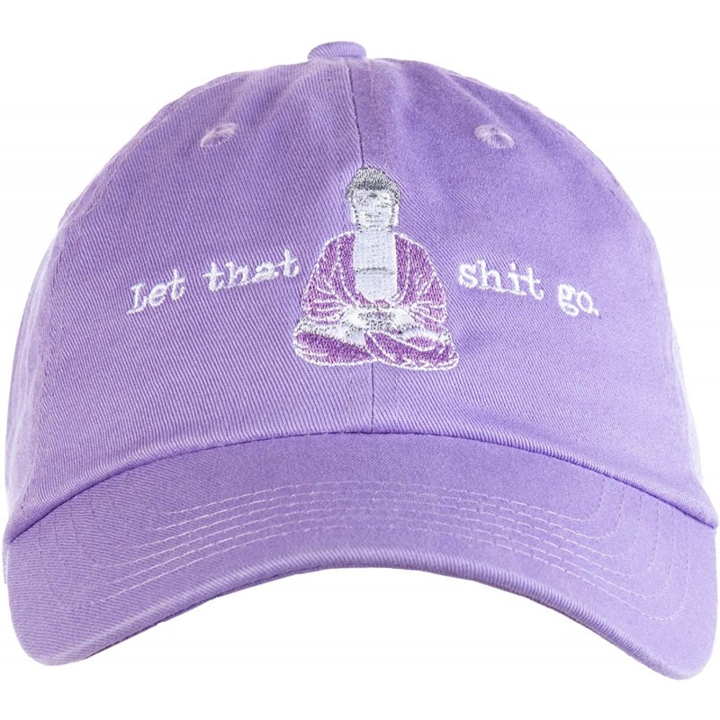 Baseball Caps Let That Sht Go - Funny Zen Buddha Yoga Mindfulness Peace Hippy Women Men Baseball Cap Dad Hat - Lavender - CC1...