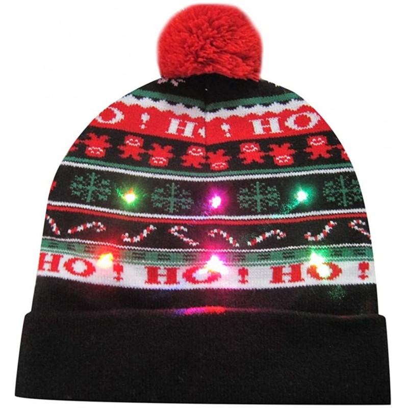 Skullies & Beanies LED Light-up Christmas Hat 6 Colorful Lights Beanie Cap Knitted Ugly Sweater Xmas Party - C - CF18ZMOAXN5 ...