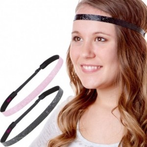 Headbands Women's Adjustable Non Slip Geo Sport Headband Multi Gift Pack - Skinny Black & Pink 2pk - CX1862KK0Q7 $23.18