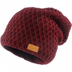 Skullies & Beanies Thick Warm Winter Beanie Hat Soft Stretch Slouchy Skully Knit Cap for Women - B-red - CA18HQRQRCG $24.11