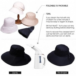 Sun Hats UPF 50 Sun Hats for Women Wide Brim Safari Sunhat Packable with Neck Flap Chin Strap Adjustable Black - CC18W6CU9Z6 ...