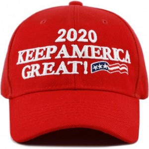 Baseball Caps Trump 2020 President Keep America Great Flag Cotton 3D Cap - Kag - Red - CA18TS66QSX $19.29