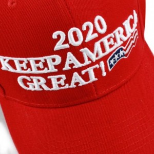 Baseball Caps Trump 2020 President Keep America Great Flag Cotton 3D Cap - Kag - Red - CA18TS66QSX $19.29