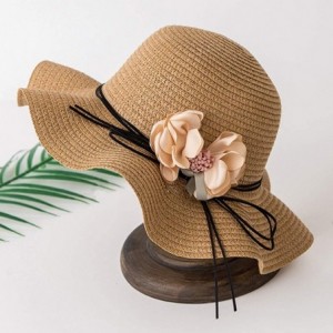 Sun Hats Women Summer Hat Cotton Linen Fisherman Cap Sunscreen Foldable Solid Color Beach Hat - Khaki - CN18QZ9O8RW $18.10
