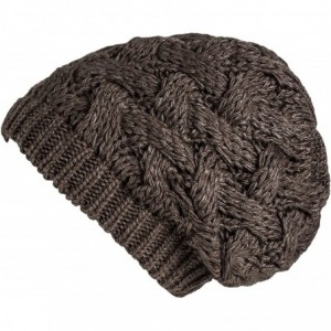 Skullies & Beanies Cable Knit Slouchy Chunky Oversized Soft Warm Winter Beanie Hat - Brown - C2186Q0O4R8 $18.08