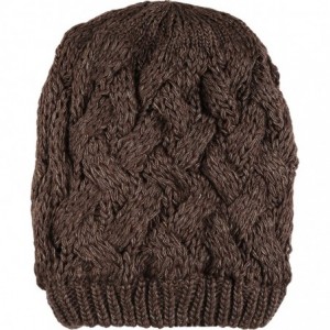 Skullies & Beanies Cable Knit Slouchy Chunky Oversized Soft Warm Winter Beanie Hat - Brown - C2186Q0O4R8 $18.08